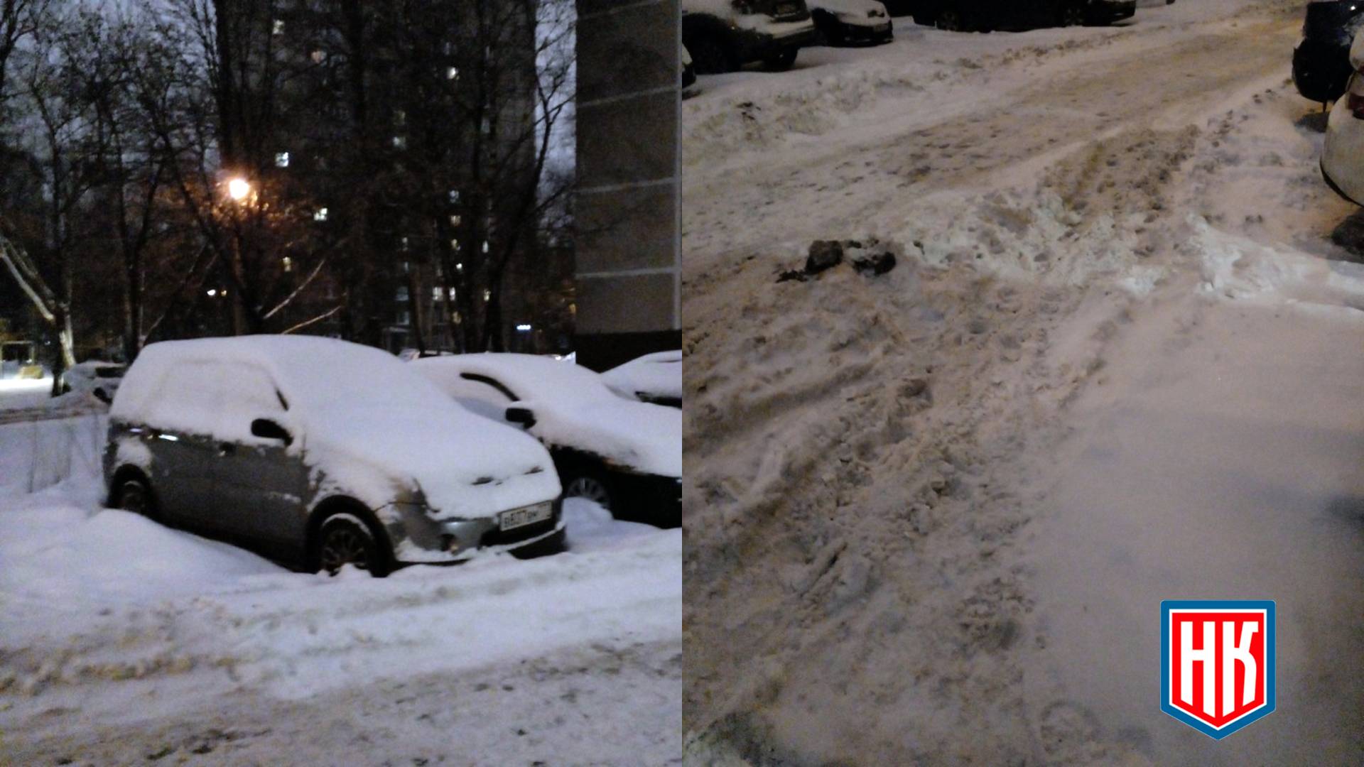 Территория возле дома на Петрозаводской в Москве не убирается от снега