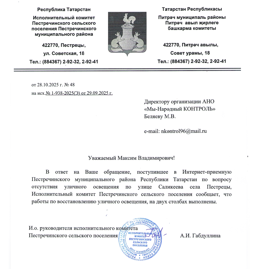 image-163 В Пестрецах восстановили уличное освещение на Саликеева