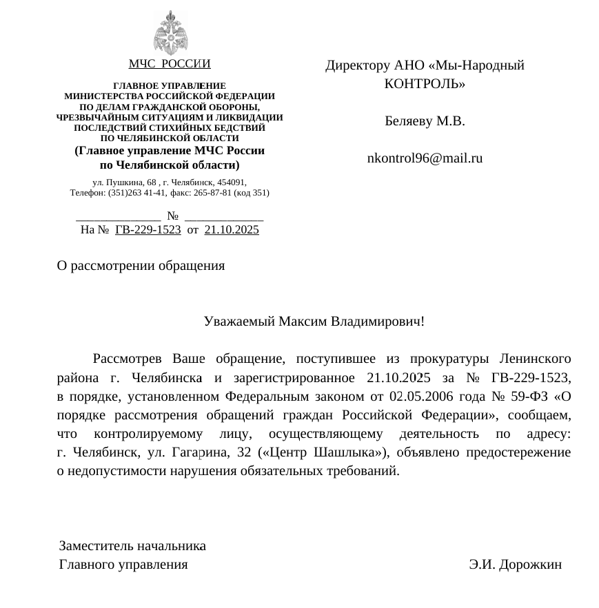 image-79 МЧС выдало предостережение челябинскому «Центру Шашлыка»